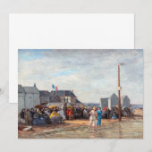 ユージーン・ブーダン - トルヴィルでの水浴の時間 招待状 (正面/裏面)