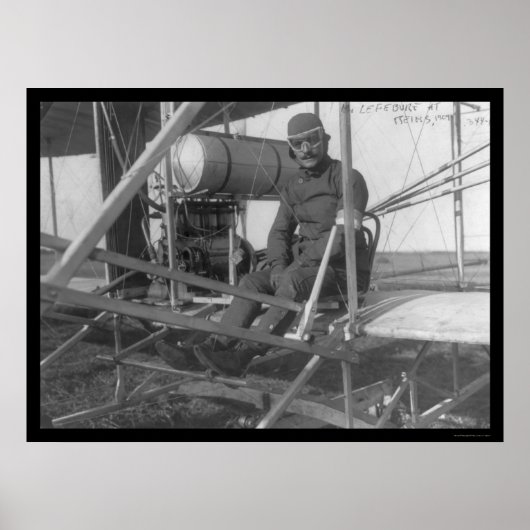 ユージーン・レフェブルが1909年に飛行機に着席 ポスター (正面)