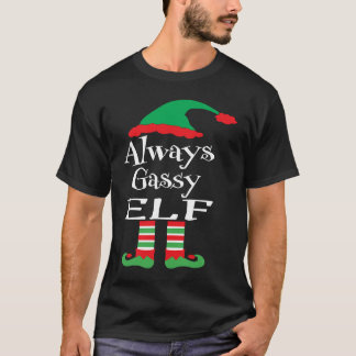 ユースはいつもガスっぽいエルフ ファミリークリスマスマッチング Tシャツ