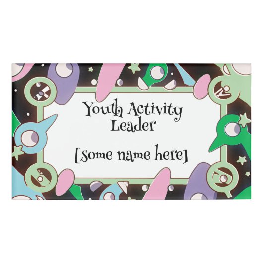 ユースアクティビティキャンプのリーダー/ガイド 名札 (正面)