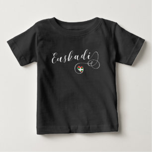 ユースカディ国旗のハート、バスク地方 ベビーTシャツ