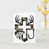 ユースカモフェイスハンティングフィッシングクロスフックキリスト カード (黄色い花)