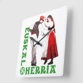 ユースカル·ヘリア:バス伝統的クの踊り手 スクエア壁時計 (傾斜)