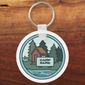 ユースサマーキャンプ島キャビンカスタムと看板 キーホルダー (正面)