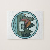 ユースサマーキャンプ島キャビンカスタムと看板 ジグソーパズル (横)