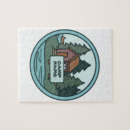 ユースサマーキャンプ島キャビンカスタムと看板 ジグソーパズル (横)