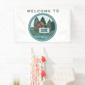 ユースサマーキャンプ島キャビンカスタムと看板 横断幕 (インサイチュ)