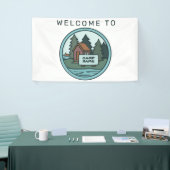 ユースサマーキャンプ島キャビンカスタムと看板 横断幕 (トレードショー)