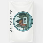 ユースサマーキャンプ島キャビンカスタムと看板 横断幕 (縦)