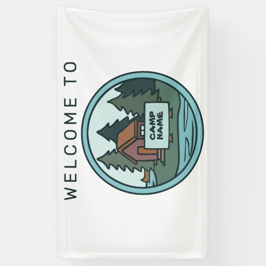 ユースサマーキャンプ島キャビンカスタムと看板 横断幕 (縦)