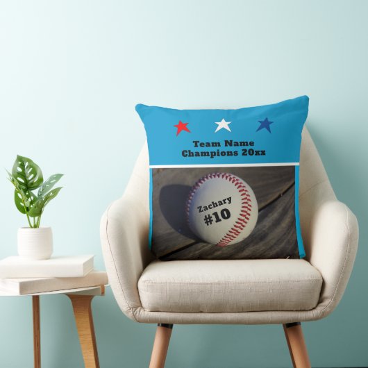 ユースチームの野球のネームナンバスター クッション (椅子)