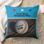 ユースチームの野球のネームナンバスター クッション (ブランケット)