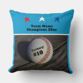 ユースチームの野球のネームナンバスター クッション (正面)