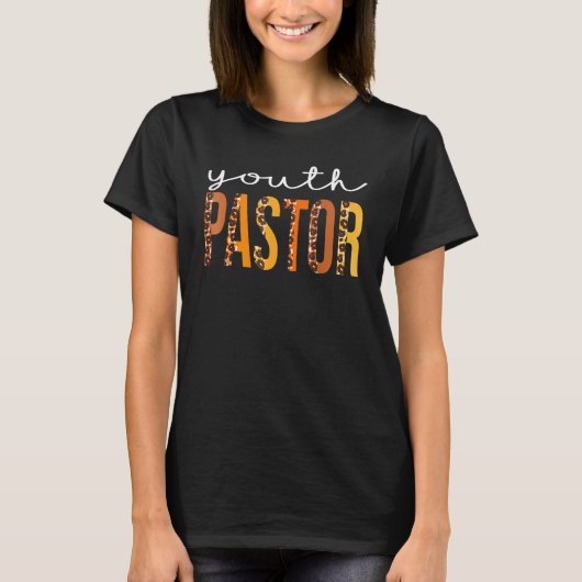 ユースパスター・ヒョウ柄チーム 可愛い 秋の感謝祭 Tシャツ (正面)