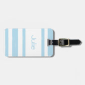 ユースパーソナライズされたキャンプブルーストライプ ラゲッジタグ (正面横)