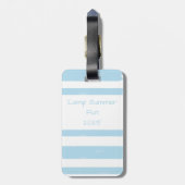 ユースパーソナライズされたキャンプブルーストライプ ラゲッジタグ (裏面縦)