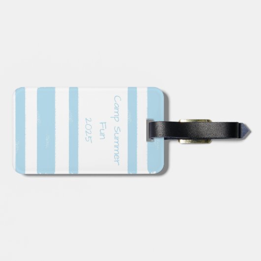 ユースパーソナライズされたキャンプブルーストライプ ラゲッジタグ (裏面横)