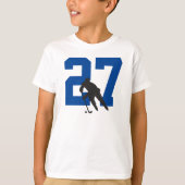 ユースパーソナライズされたホッケー選手の数 Tシャツ (正面)