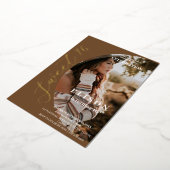 ユースモダン2フォトスクリプト甘い16テラコッタ 箔招待状 (回転した状態)