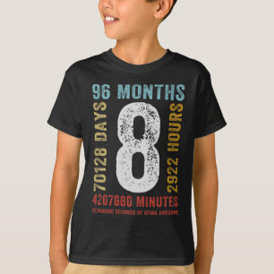 ユース8誕生日8歳ヴィンテージレトロ Tシャツ