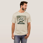 ユース カモフラージュ マガモ 狩猟 犬 フラッグ Tシャツ (正面フル)