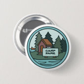 ユース·サマー·キャンプ·アイランド·キャビン(カスタム表示) 缶バッジ (正面&裏面)