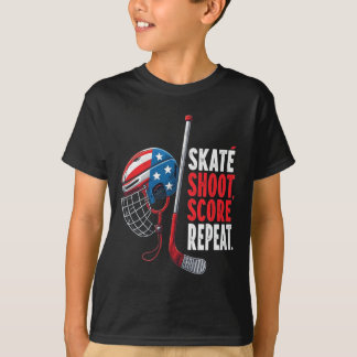 ユースUSAアイスホッケージャージ アイスボーイズホッケー 誕生日 Tシャツ