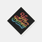 ユーズオンズレズビアンゲイLGBTQプライドアリーレインボー スタンダードカクテルナプキン (角)