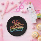 ユーズオンズレズビアンゲイLGBTQプライドアリーレインボー ペーパープレート (パーティー)