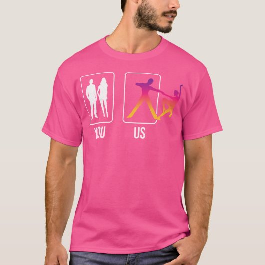 ユーズ社交ダンス踊りペア対スイングD Tシャツ (正面)