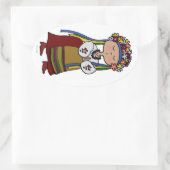 ユーダンスガールインウクライナフォークドレス 楕円形シール (バッグ)