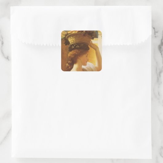 ユーチャリス – レイトンの果実のバスケットを持つ女の子 スクエアシール (バッグ)