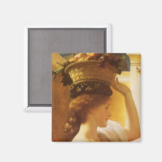 ユーチャリス – レイトンの果実のバスケットを持つ女の子 マグネット (正面/裏面)