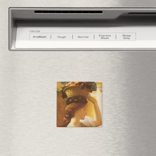 ユーチャリス – レイトンの果実のバスケットを持つ女の子 マグネット (インサイチュ (食洗機))