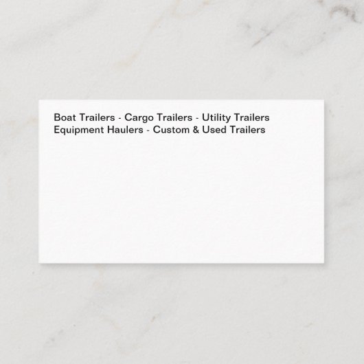 ユーティリティのトレーラーとヒッチサプライ 名刺 (裏面)