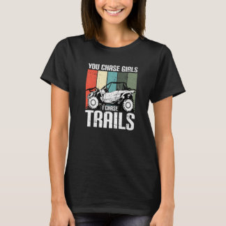 ユーティーヴィー SxS サイドバイサイド おもしろ ガールズ トレイルチェイス Tシャツ