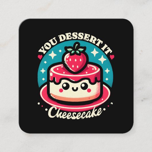 ユーデザートイット – Cheesecakeかわいい スクエア名刺 (正面)