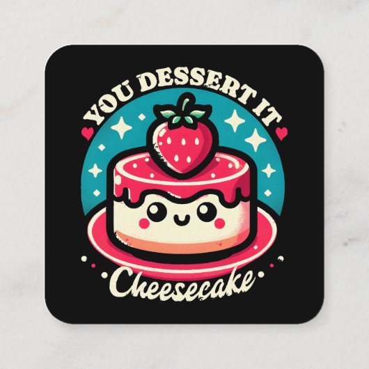 ユーデザートイット – Cheesecakeかわいい スクエア名刺 (裏面)