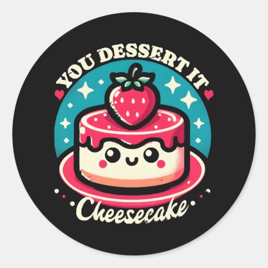 ユーデザートイット – Cheesecakeかわいい ラウンドシール (正面)