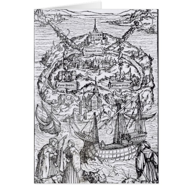 ユートピアの島、本のfrontispieceの地図 (正面)