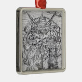 ユートピアの島、本のfrontispieceの地図 メタルオーナメント (右)