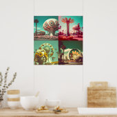 ユートピアの明日 – (スケッチボードのロゴ付き) ポスター (キッチン)