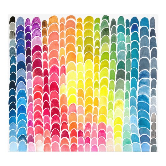 ユートピアの虹の水彩色チャートのパターン フォトプリント            (正面)