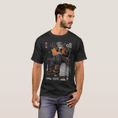 ユートピア未来都市サイバーパンク知識探求者アート Tシャツ (正面フル)