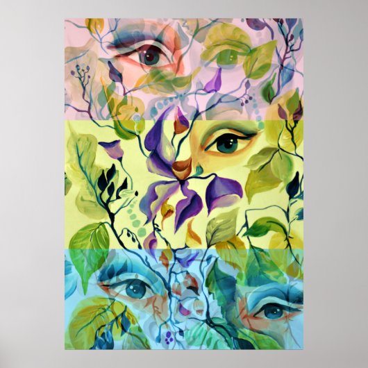 ユートピサイケデリックアン超現実的な目デザイン ポスター (正面)