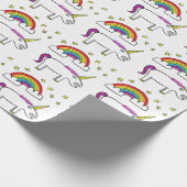 ユーニスユニコーン-無光沢の包装紙30" x6ft ラッピングペーパー (角)