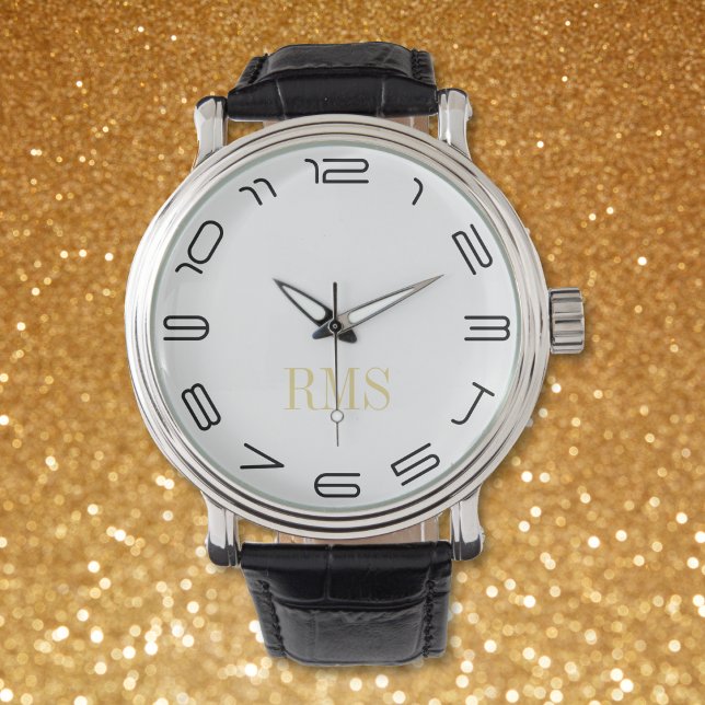 ユーバークールメンクラシックモノグラムのイニシャルウォッチ 腕時計 (Uber Cool Mens Classic Monogrammed Initials Watch)