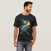 ユーフォニアムを演奏する猫 金管楽器 Tシャツ (正面フル)