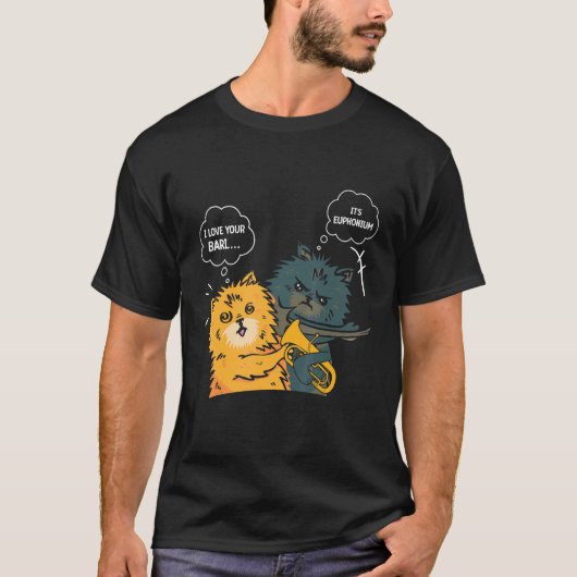 ユーフォニアム猫殴るユーフォニアム奏者 Tシャツ (正面)