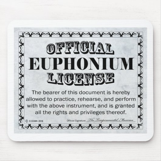 ユーフォニウム免許 マウスパッド (正面)